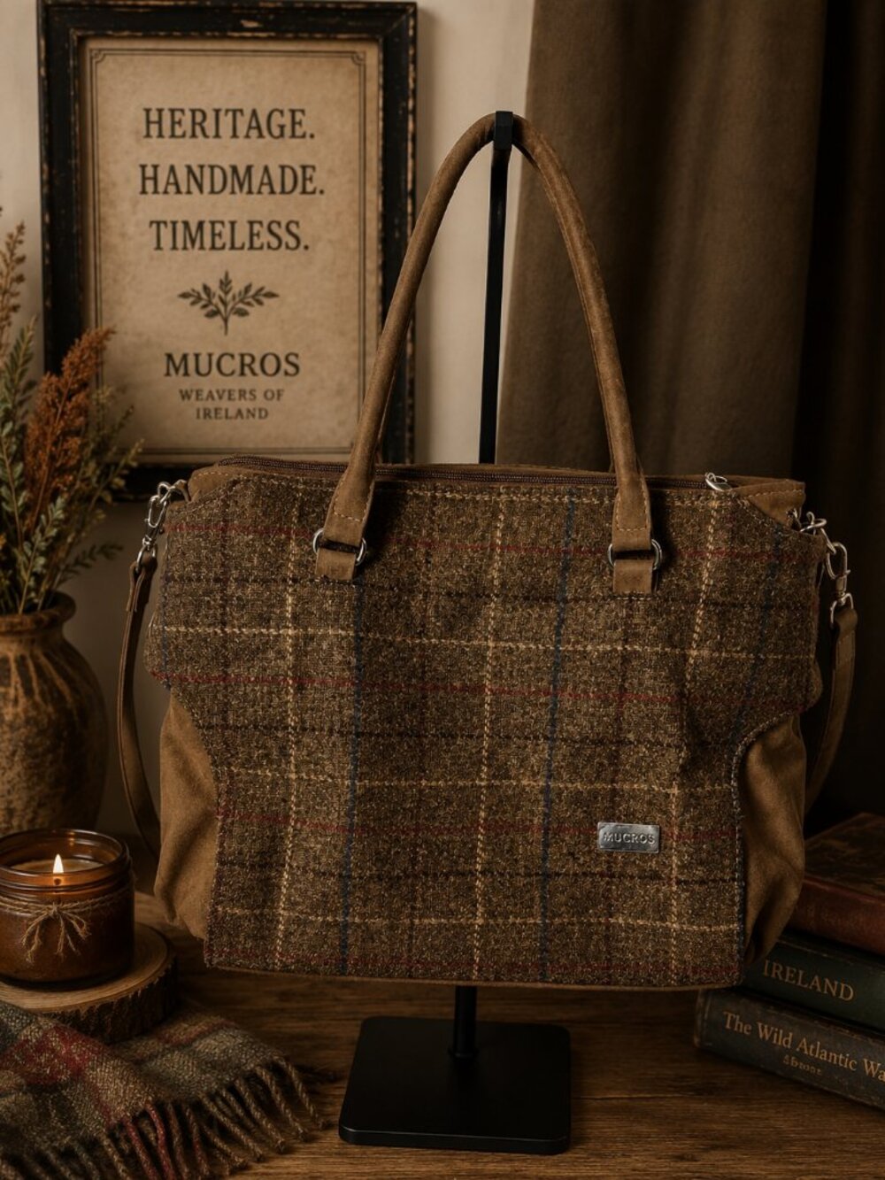 Mucros Weavers Emily handbag, made from 100% Irish wool